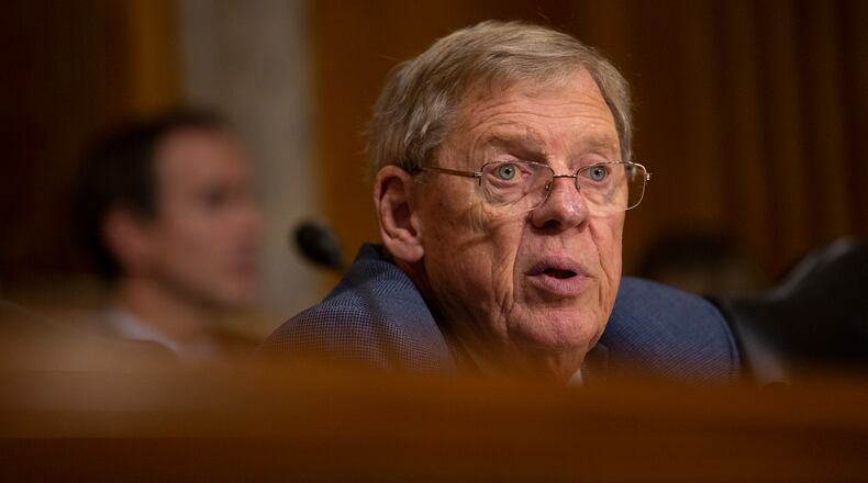 WASHINGTON, DC - JUNE 19: U.S. Sen. Johnny Isakson (R-GA) questions Kelly Craft, President Trump's nominee to be Representative to the United Nations, during her nomination hearing before the Senate Foreign Relations Committee on June 19, 2019 in Washington, DC.  Craft has faced extensive scrutiny for her ties to the coal industry, as well as allegations that she was frequently absent during her time as the U.S. Ambassador to Canada.  (Photo by Stefani Reynolds/Getty Images)