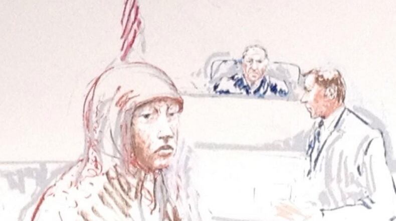 Sketch of Hinda Osman Dhirane in Federal Court.