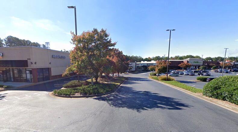 Duluth recently approved a special use permit to operate a drive-through at a coffee shop at 2640 Old Peachtree Road, shown here where the "weight loss" sign is located. (Google Maps)