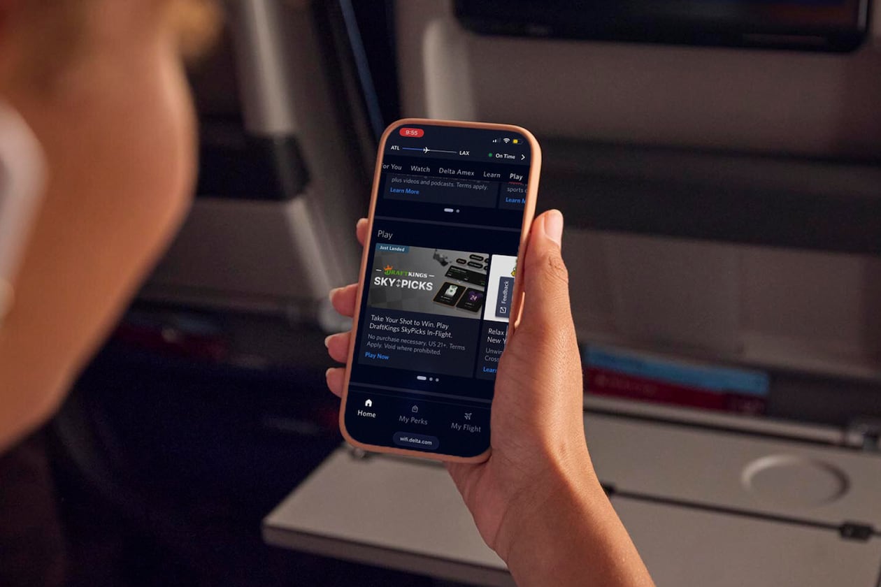 Delta is adding sports predictions to its in-flight entertainment selection. (Courtesy of Delta)