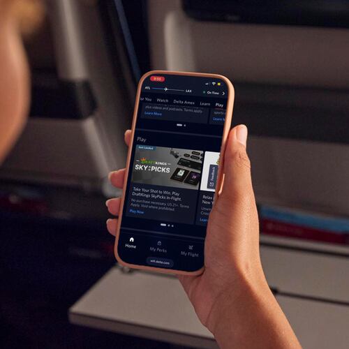 Delta is adding sports predictions to its in-flight entertainment selection. (Courtesy of Delta)