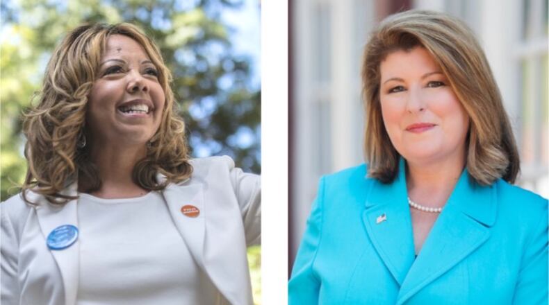 U.S. Rep. Lucy McBath (left), a Democrat, faces a rematch with Republican Karen Handel in the 2020 general election for Georgia's 6th Congressional District.