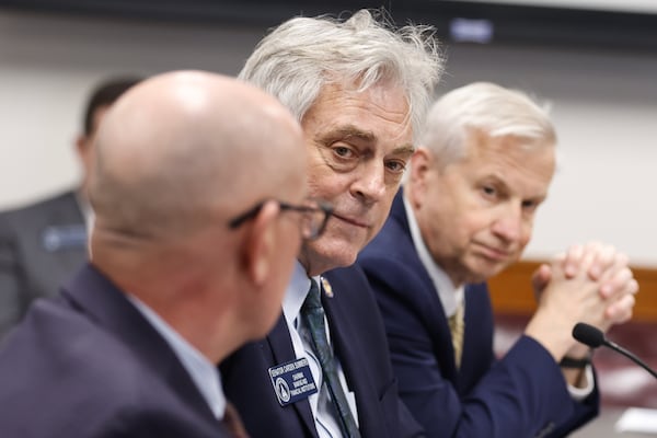 State Sen. Carden Summers (center), a Republican from Cordele,  said he’d introduce a constitutional amendment this year requiring the first $2 billion generated from gambling to be distributed evenly among Georgia’s 159 counties. 