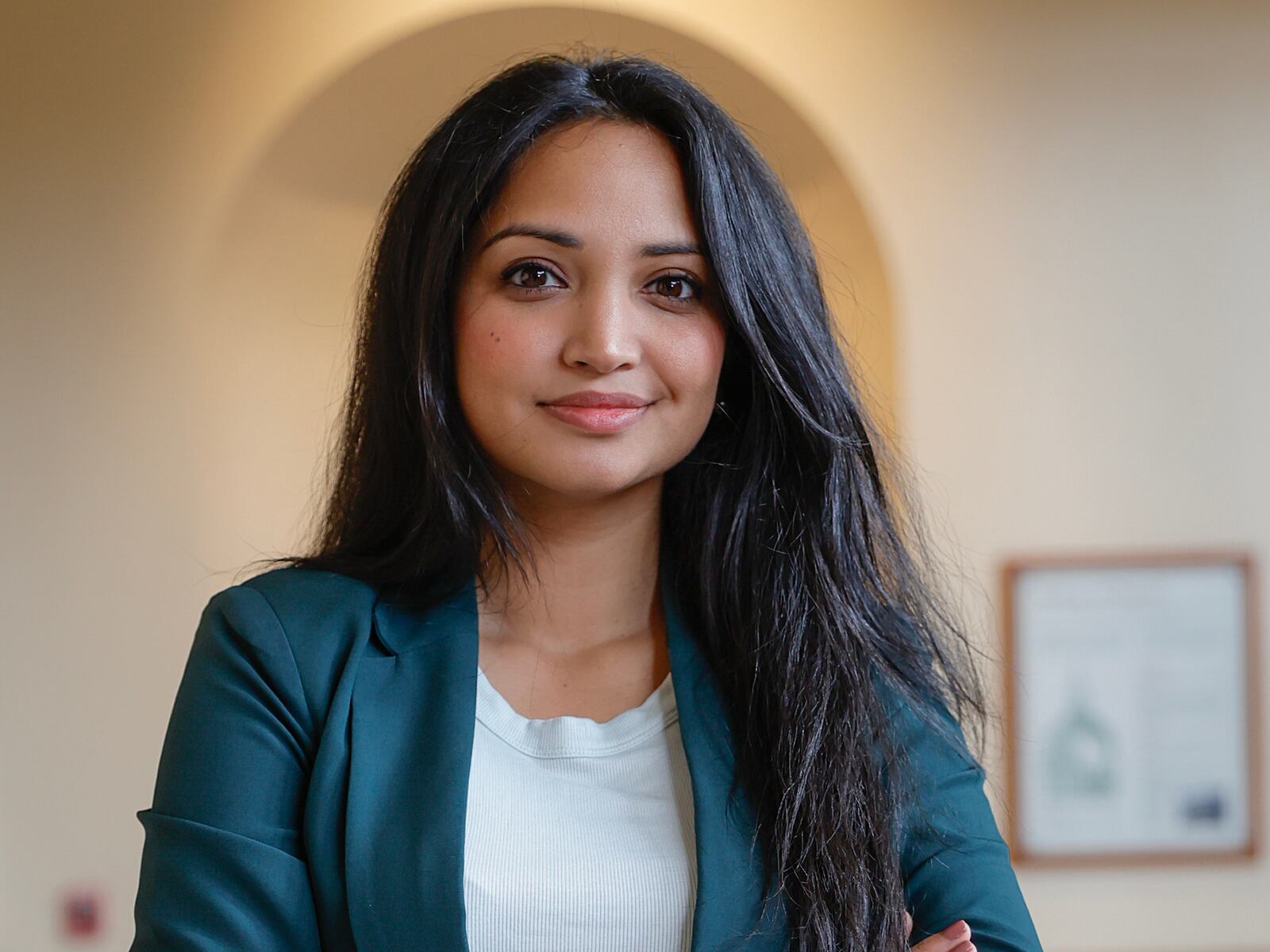 Sen. Nabilah Islam (D-Lawrenceville) poses for a portrait at the Georgia State Capitol on Monday, March 27, 2023. (Natrice Miller/ natrice.miller@ajc.com)