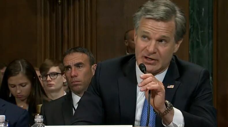 FBI Director Chris Wray is set to testify for the first time since the deadly Jan. 6 riot at the U.S. Capitol, with lawmakers likely to press him on whether the bureau adequately communicated with other law enforcement agencies about the potential for violence that day. (AJC file photo)