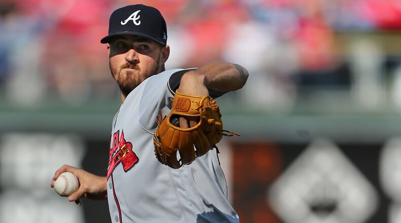 Pitcher Kevin Gausman of the Atlanta Braves delivers a pitch against the Philadelphia Phillies during the third inning of a game at Citizens Bank Park on September 30, 2018 in Philadelphia, Pennsylvania. (Photo by Rich Schultz/Getty Images)