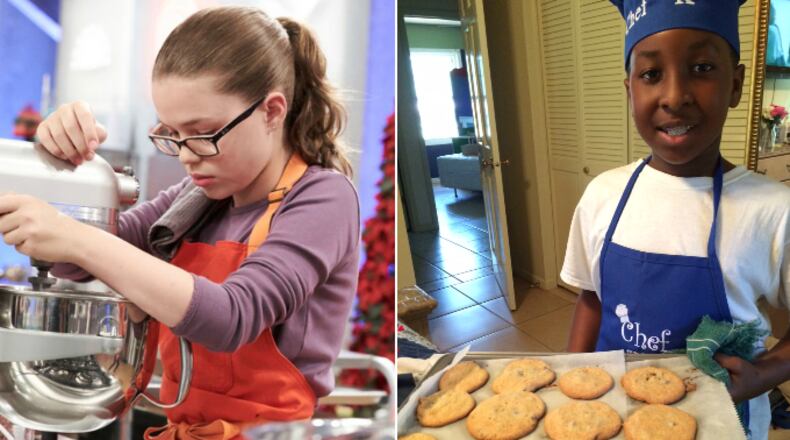 Carrie Crespino and Kaylon Harvey are two of the kid contestants on a new cooking show on the Food Network.