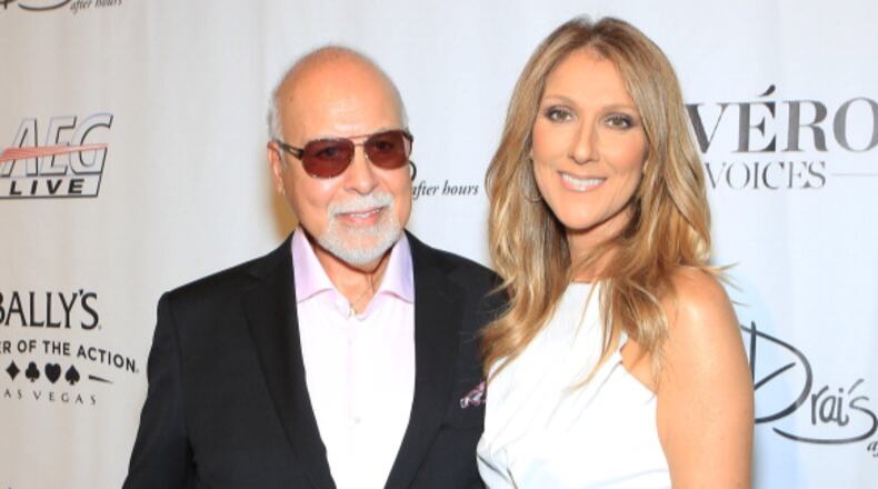 Singer Celine Dion is pictured here with her now-deceased husband Rene Angelil in Las Vegas in 2013. Dion reportedly spent as much as $20 million to build the estate, completing it in 2010 with Angelil.