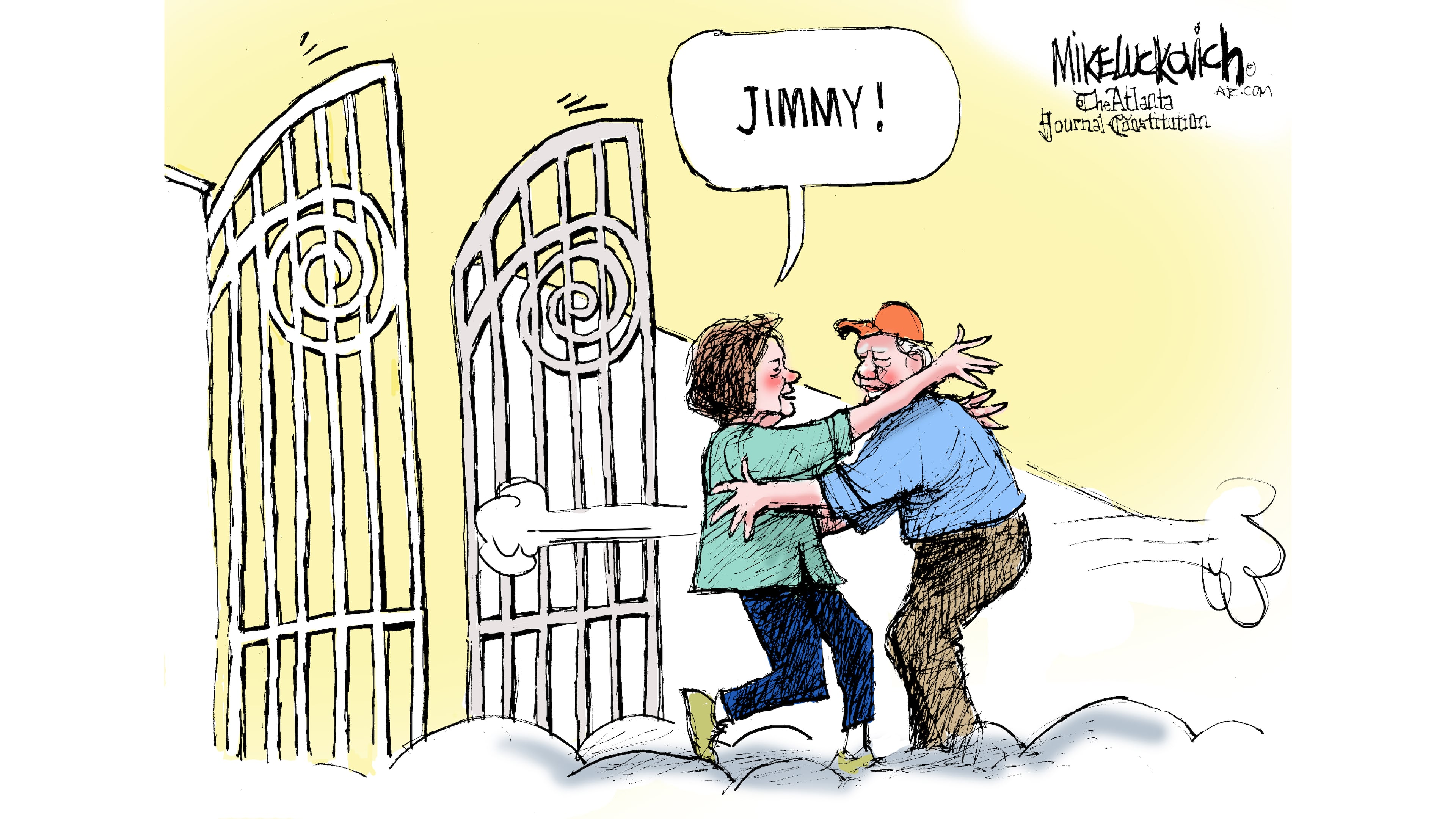 Special Luckovich cartoon for use upon Jimmy Carter's passing.