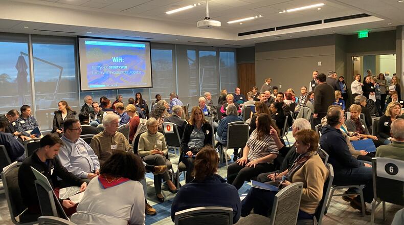 TSW, a planning firm hired by Sandy Springs to get public feedback on redevelopment of the north end of town, heard from more than 200 people Thursday night. Photo credit: Adrianne Murchson