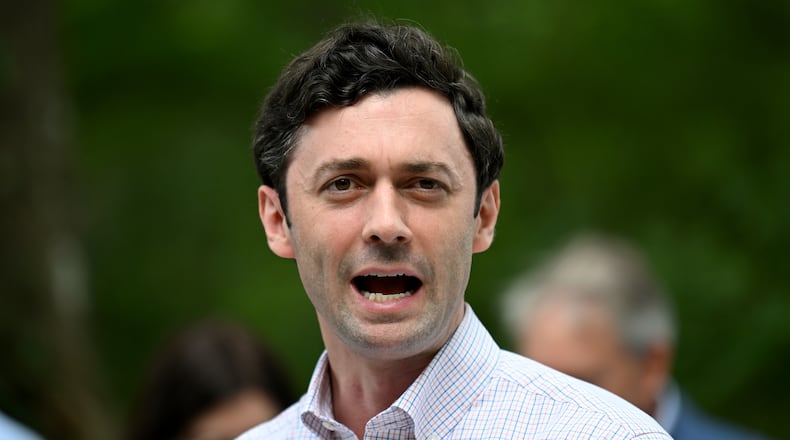 U.S. Sen. Jon Ossoff speaks during an event on August 3, 2023. (Hyosub Shin / Hyosub.Shin@ajc.com)