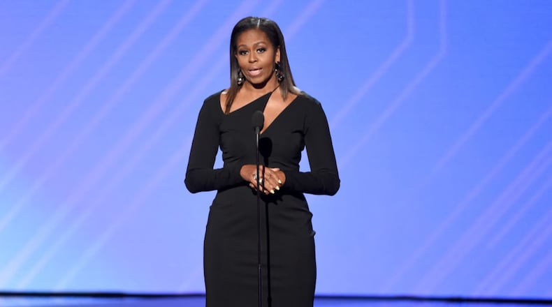 LOS ANGELES, CA - JULY 12: Former First Lady Michelle Obama speaks onstage at The 2017 ESPYS at Microsoft Theater on July 12, 2017 in Los Angeles, California. (Photo by Kevin Winter/Getty Images)