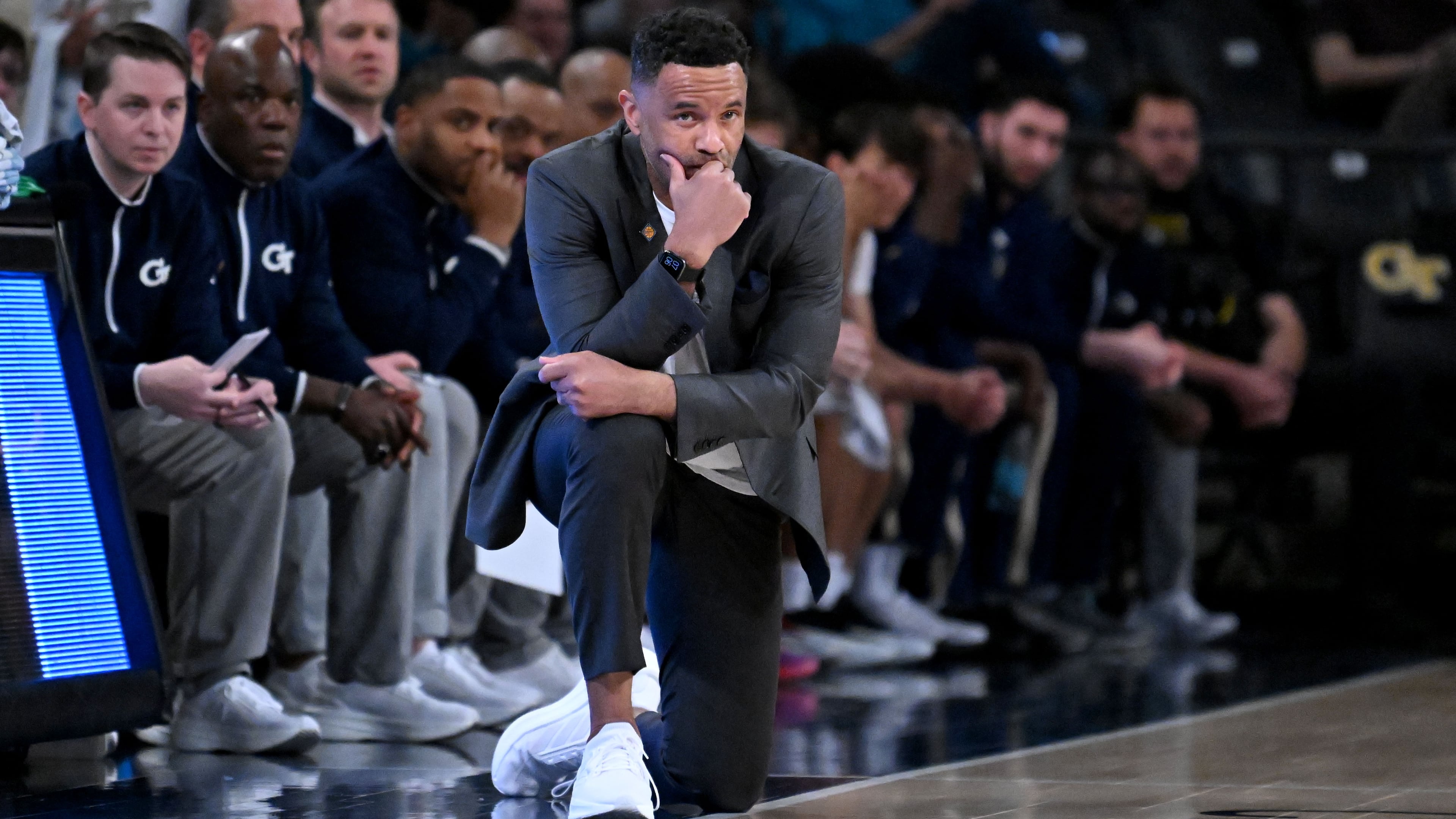 Damon Stoudamire returns for his third season as coach of Georgia Tech, which is looking to put its NIT first-round exit at home against Jacksonville State behind it. (Hyosub Shin/AJC 2025)
