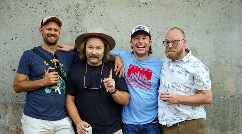 From L to R: Monday Night Brewing co-founder Joel Iverson, brewmaster Peter Kiley, co-founder Jeff Heck and co-founder Jonathan Baker at the Monday Night Brewing 12th Anniversary Party in August 2023.
(Courtesy of Monday Night Brewing)