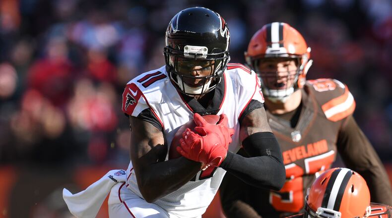 Falcons wide receiver Julio Jones left Atlanta right after Sunday’s game against the Dallas Cowboys for what was described as “a family emergency.”