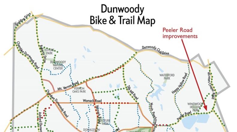 Through March 18, comments are requested by Dunwoody city officials about a shared-use path on Peeler Road that is estimated to cost $1.6 million. (Courtesy of Dunwoody)