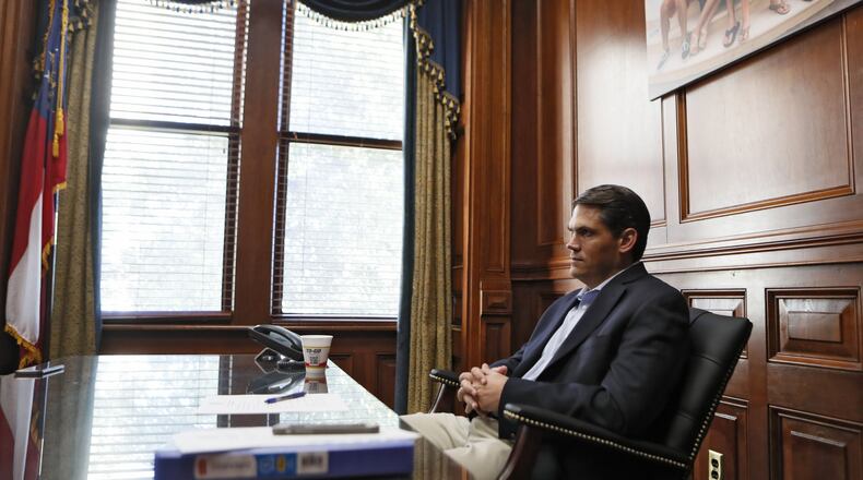 Geoff Duncan has been preparing himself to take over Georgia’s No. 2 position, holding practice sessions in the state Senate that he will lead as lieutenant governor and even watching “game film.” Bob Andres / bandres@ajc.com