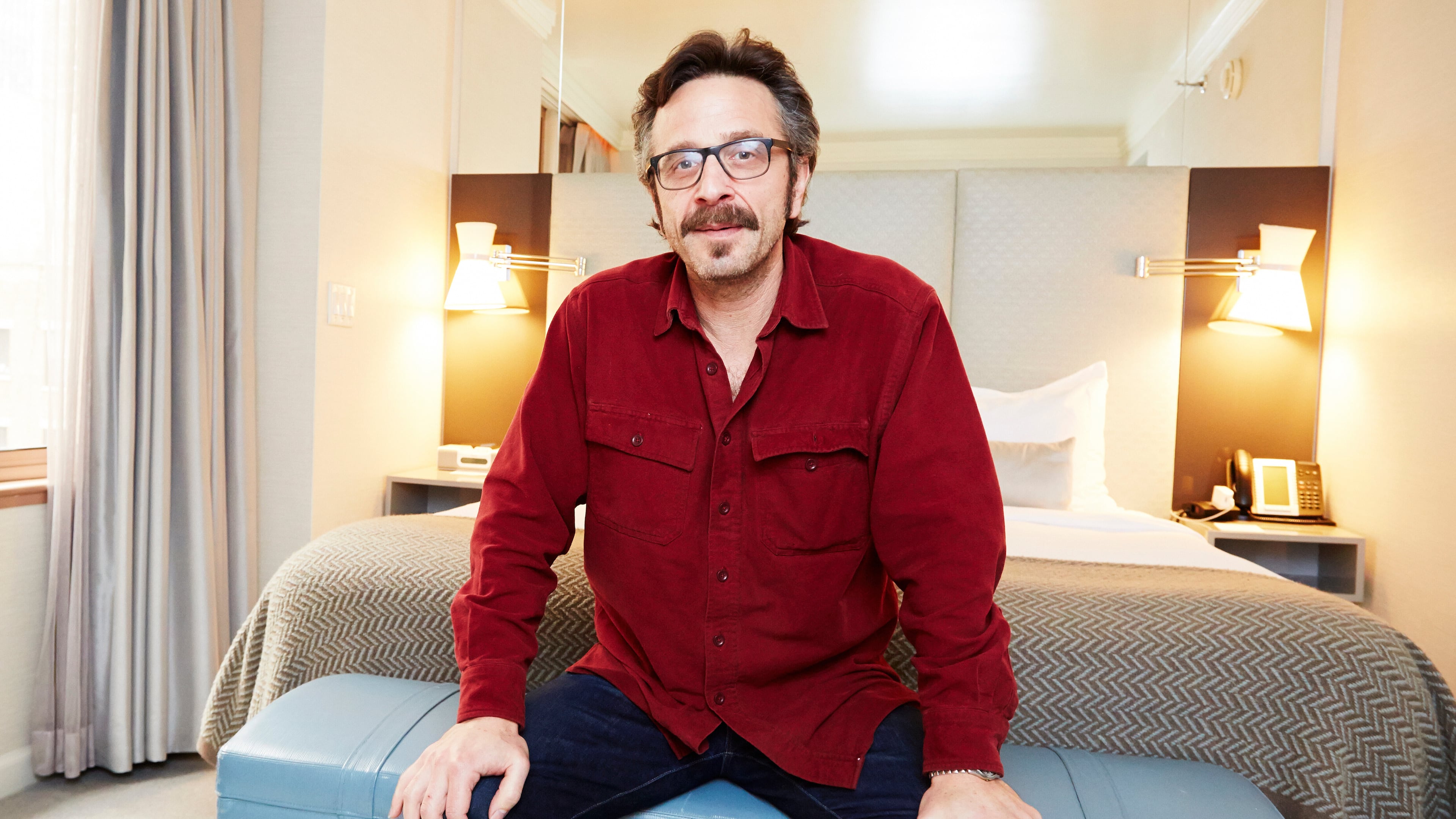 FILE - Comedian and podcaster Marc Maron poses for a portrait in New York on April 11, 2013. (Photo by Dan Hallman/Invision/AP, File)