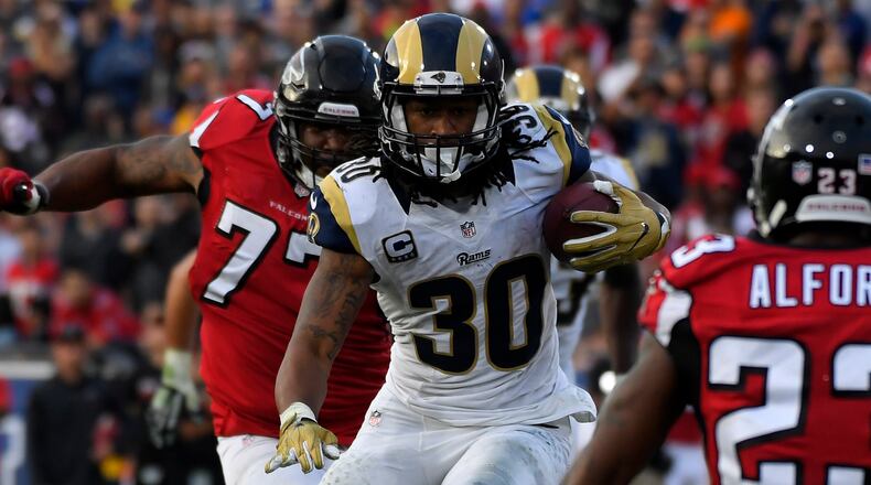 Los Angeles Rams running back Todd Gurley had 16 carries for 61 yards in loss to Falcons.