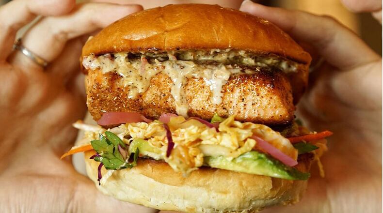 Butcher & Brew's Kaya sandwich features jerk salmon.
