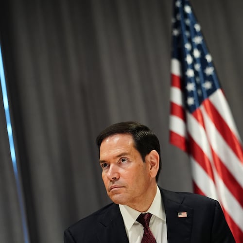 United States Secretary of State Marco Rubio during a signing ceremony on the sidelines of a meeting of NATO foreign ministers in Helsingborg, Sweden, Friday, May 22, 2026. (AP Photo/Julia Demaree Nikhinson, Pool)