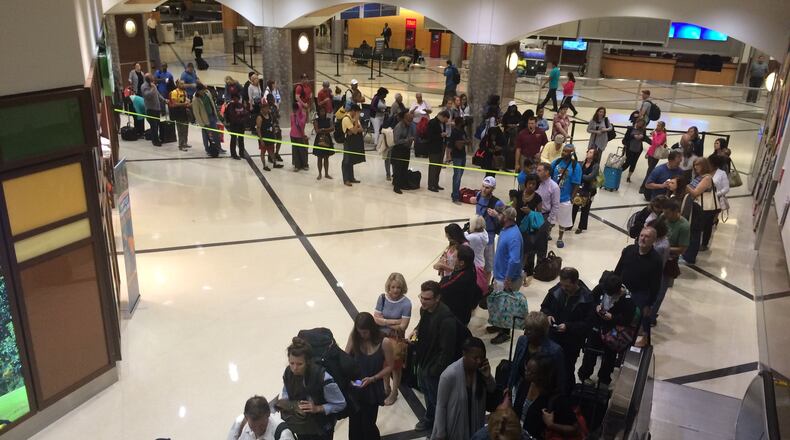 Lines at Hartsfield-Jackson the morning of May 12.