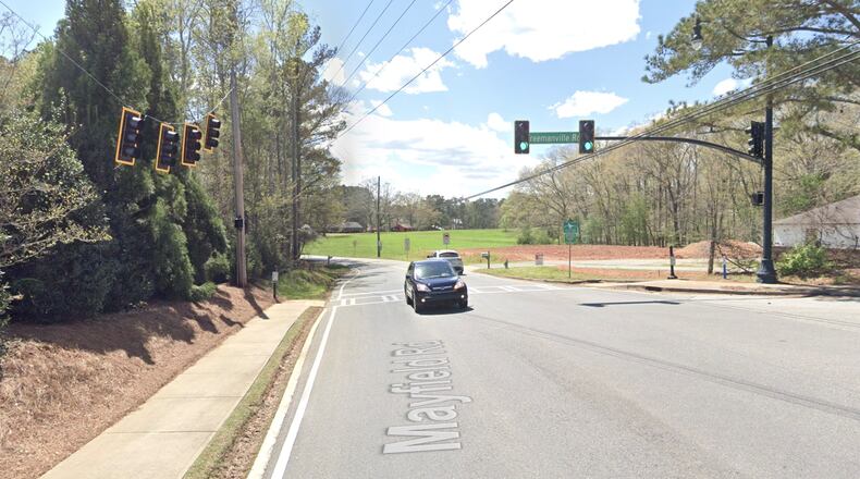 Milton will create a multi-use path along the north side of Mayfield Road from Lakeside Park to Freemanville Road. (Google Maps)