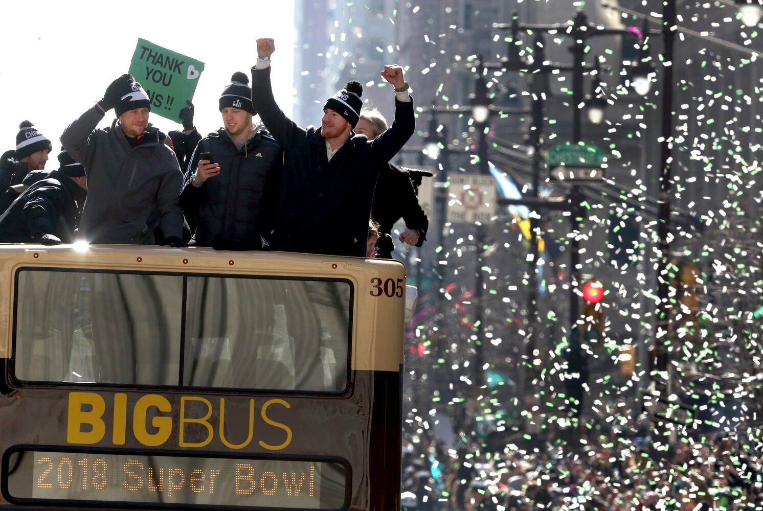 Philadelphia Eagles fans celebrate Super Bowl win with parade