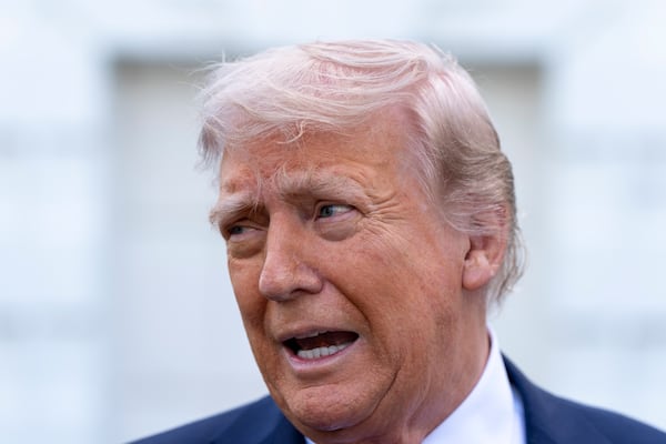 President Donald Trump speaks with reporters at the White House, Wednesday, April 23, 2025, in Washington. (AP Photo/Alex Brandon)