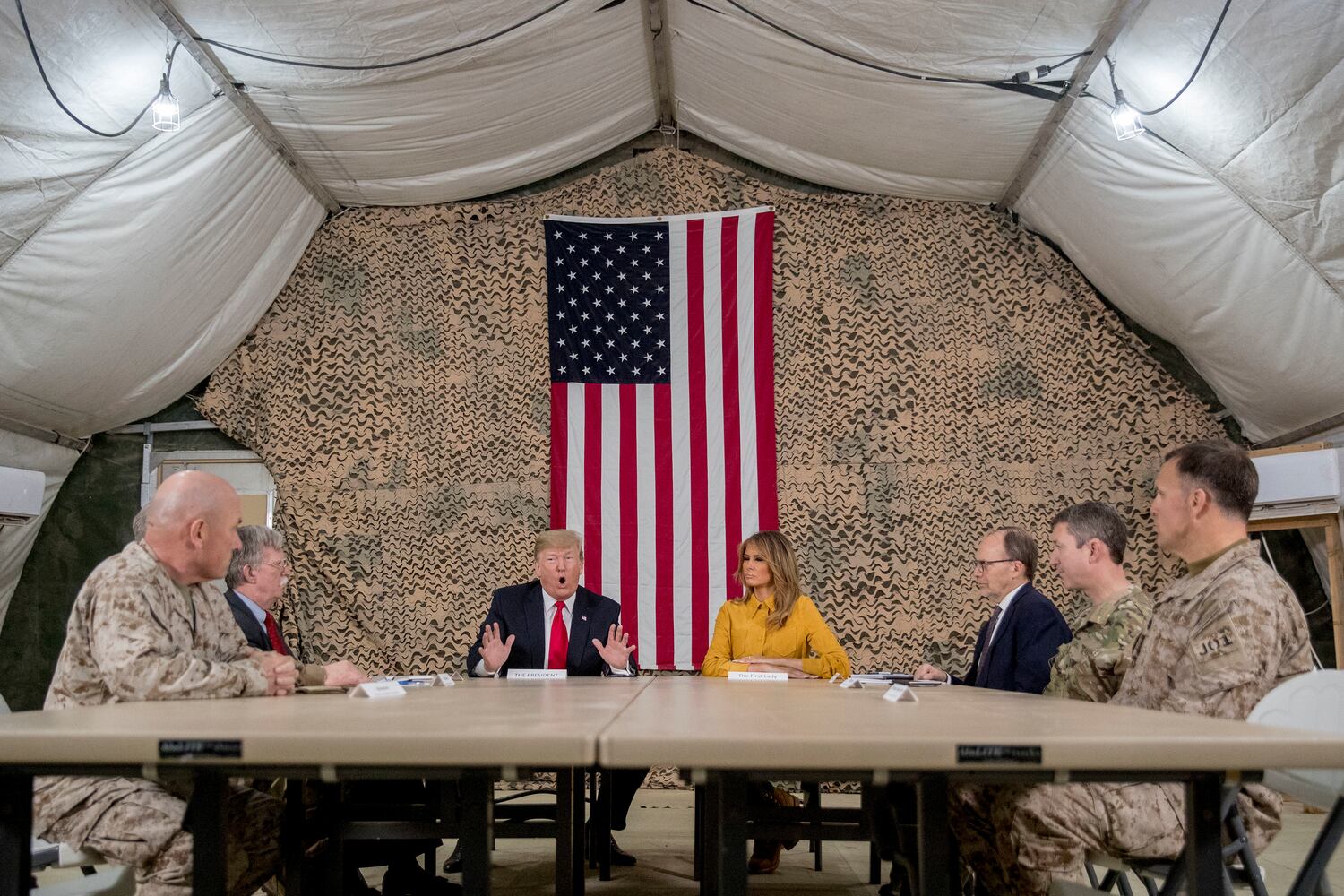 Trump makes unannounced visit to troops in Iraq