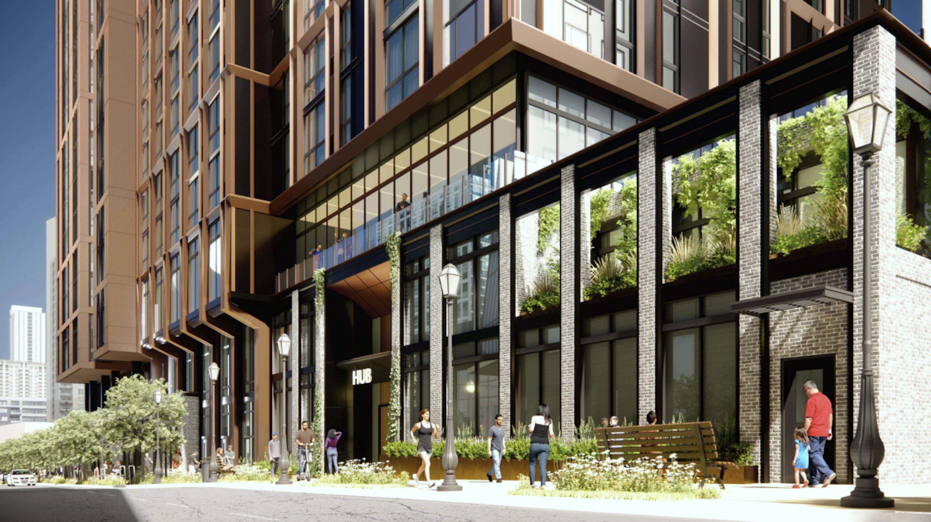 This is a rendering of a proposed student-focused residential tower slated for the Cheetah Lounge site in Midtown. (Courtesy of Core Spaces)