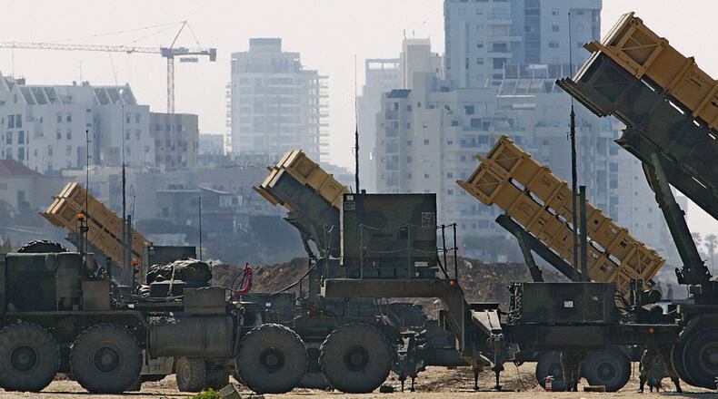 JAFFA, ISRAEL - MARCH 4: U.S. soldiers man an American-made Patriot anti-missile battery March 4, 2003 on Jaffa beach near Tel Aviv. The batteries, supplied and operated by U.S. troops, are a back-up system to the Israeli Arrow missile killer meant to protect the densely populated center from the potential threat of Iraqi Scud missiles. (Photo by David Silverman/Getty Images)