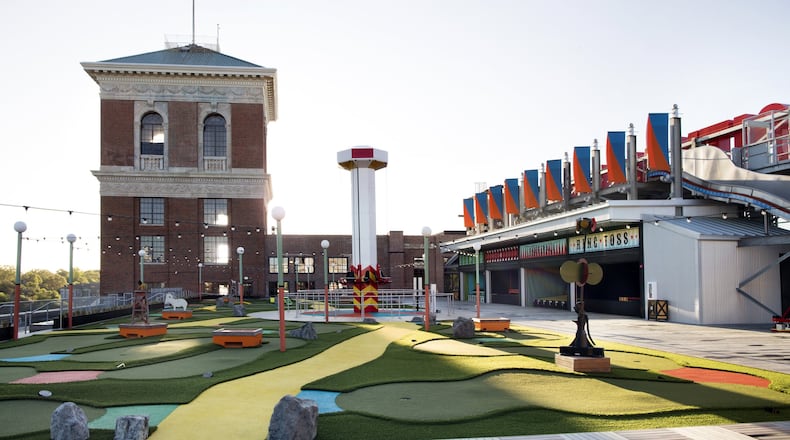Ponce City Market developer Jamestown has partnered with Slater Hospitality to open a rooftop beer garden called Nine Mile Station and Skyline Park, and a rooftop amusement park said to be inspired by Coney Island. Source: Jamestown