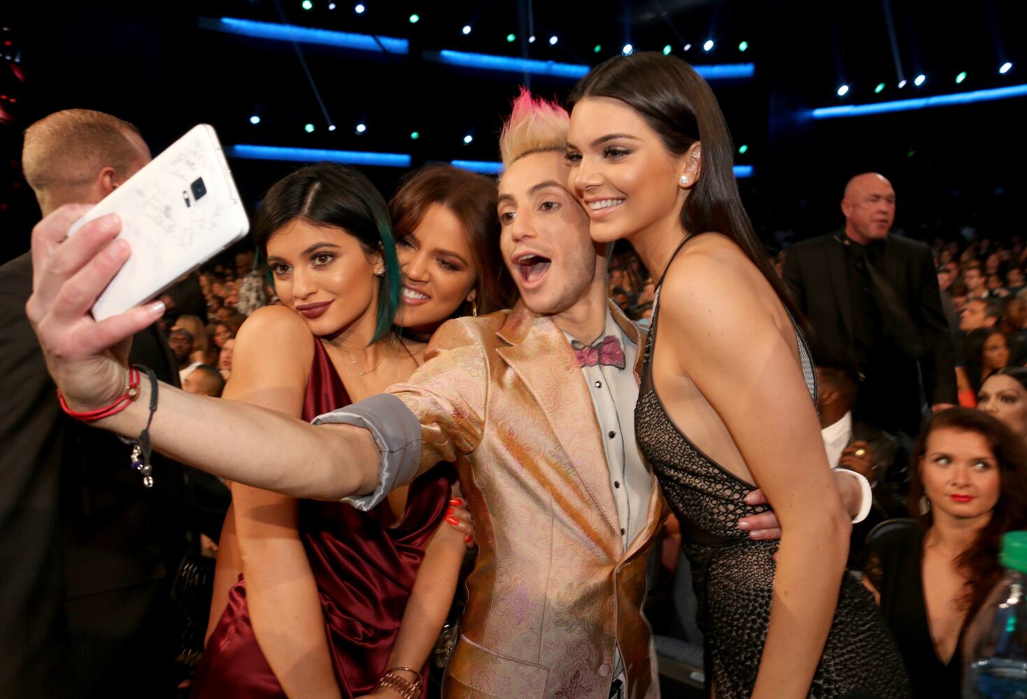 Kylie Jenner, Khloé Kardashian, Frankie J. Grande, and Kendall Jenner