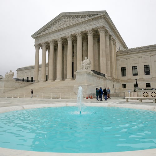 The U.S. Supreme Court is seen in Washington, Friday, April 3, 2026. (AP Photo/Rahmat Gul)
