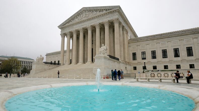 The U.S. Supreme Court is seen in Washington, Friday, April 3, 2026. (AP Photo/Rahmat Gul)
