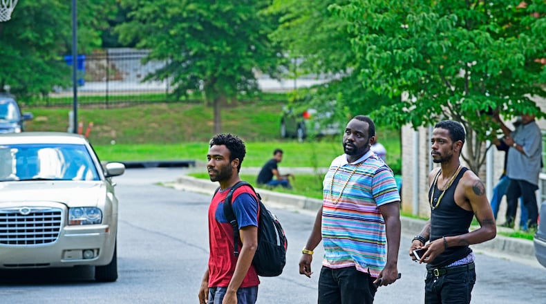 ATLANTA -- ÒThe Big BangÓ -- Episode 101 (Airs Tuesday, September 6, 10:00 pm e/p) Pictured: (l-r) Donald Glover as Earnest Marks, Brian Tyree Henry as Alfred Miles, Keith Standfield as Darius. CR: Guy D'Alema/FX