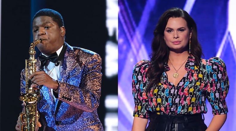 Two Atlantans competed Monday night on "America's Got Talent" but only one made it to the finals: saxophonist Avery Dixon (left) while stand-up comic Lace Larrabee is going home. NBC