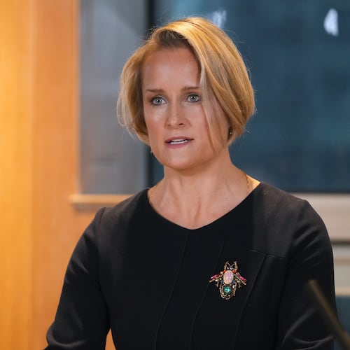 FILE - The new head of Britain's MI6 Blaise Metreweli makes her first public speech in London, Dec. 15, 2025. (AP Photo/Kirsty Wigglesworth, Pool, File)
