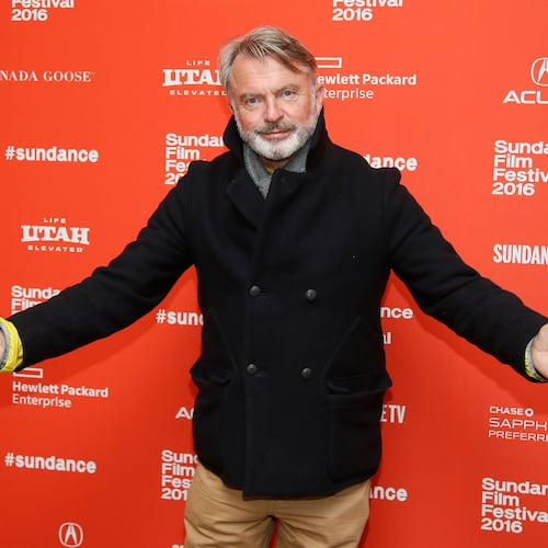 FILE - Actor Sam Neill poses at the premiere of "Hunt for the Wilderpeople" during the 2016 Sundance Film Festival on Jan. 22, 2016, in Park City, Utah. (Photo by Danny Moloshok/Invision/AP, File)