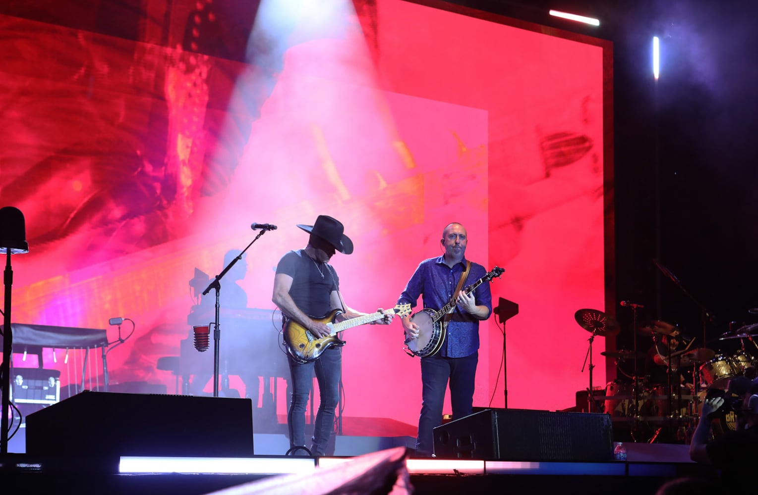 Luke Bryan rocked rainy and sold out Truist Park on Saturday, August 17, 2024 on his Mind of a Country Boy Tour. His support acts were Bailey Zimmerman, Kameron Marlowe and American Idol winner Chayce Beckham. 
Robb Cohen for the Atlanta Journal-Constitution