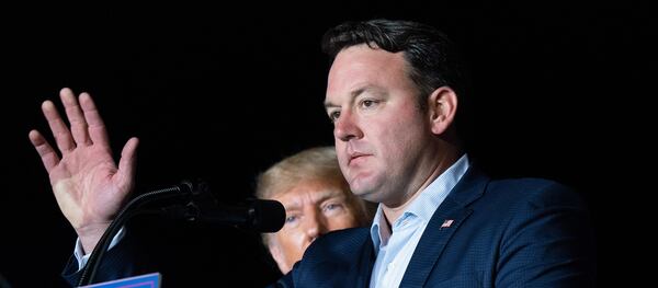Lt. Gov. Burt Jones, who could run for the Republican nomination for governor in 2026, has tried to cement his ties to Donald Trump. He recently traveled to Iowa to endorse the former president's bid to gain back his former job. (Sean Rayford/Getty Images/TNS)