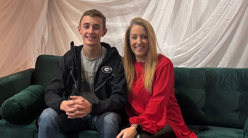 When Atlanta native Sabrina Bridwell was diagnosed with breast cancer, she found herself at a crossroads — she could allow the diagnosis to “ruin” her or transform it into something positive. With her 15-year-old son by her side, the mother-son duo started making gift bags for other newly diagnosed patients. (Courtesy of Sabrina Bridwell)