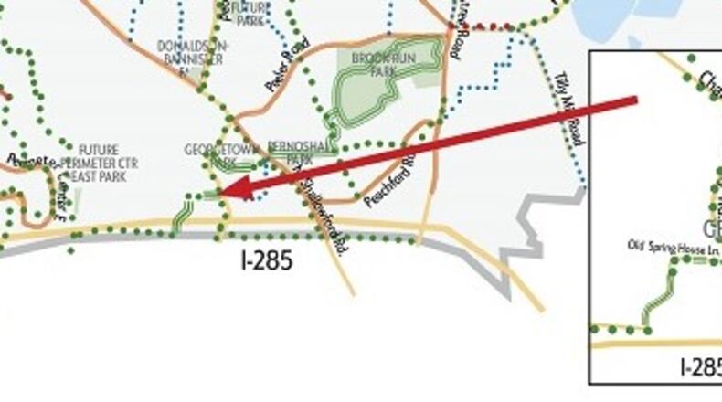 Revisions to the Old Spring House Lane path would cost about $670,000 and add another mile to the Dunwoody Trailway. (Courtesy of Dunwoody)