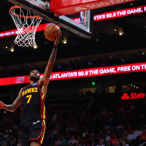 Atlanta Hawks guard Nickeil Alexander-Walker shoots during the first half of an NBA game against the Dallas Mavericks, Tuesday, March 10, 2026, in Atlanta. (Colin Hubbard/AP)