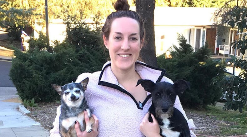 Taylor Kahle of San Diego was pronounced dead at the scene, and the man who leapt from the building was taken to a hospital where he later died of his injuries.