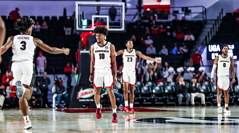 Georgia guard Aaron Cook scored 22 Tuesday night. (File photo by Tony Walsh/UGA Athletics)
