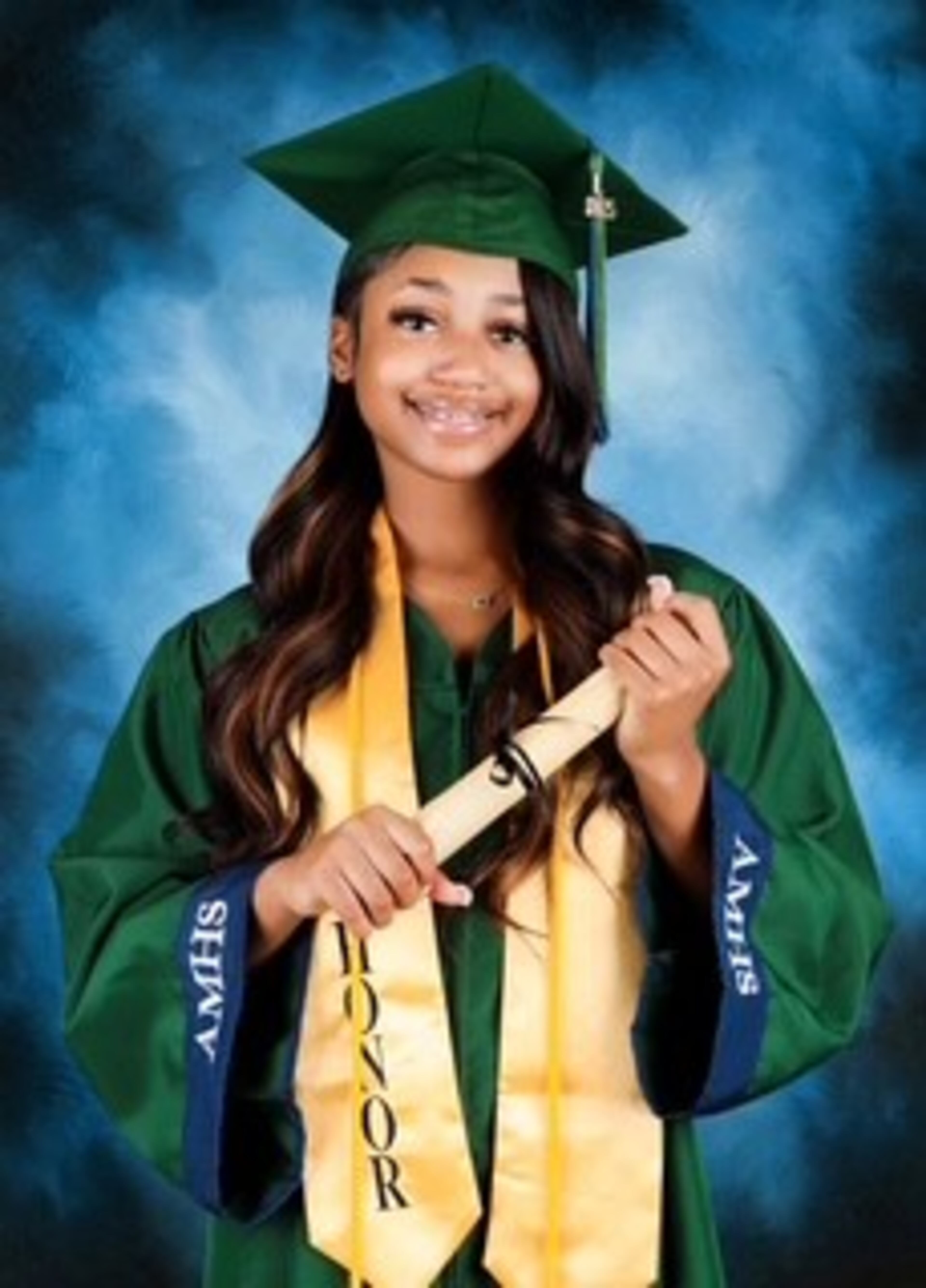 Kennedy Winfrey-Gay is the 2025 valedictorian of Arabia Mountain High School in DeKalb County. Winfrey-Gay plans to study nursing at the University of West Georgia. "'Go getters' would define the Class of 2025 as many students are determined to reach their goals." (Handout)