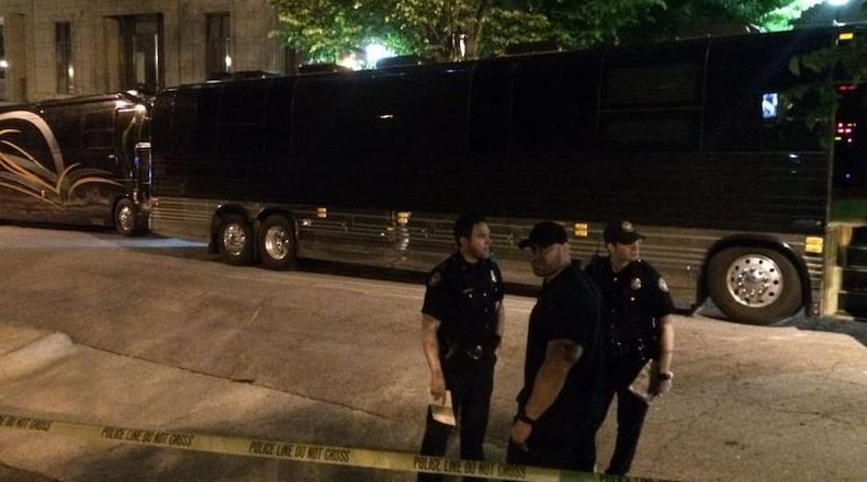 Lil Wayne’s tour buses were shot several times while driving on I-285 in Cobb County on April 26, 2015, authorities said. (Credit: Channel 2 Action News)