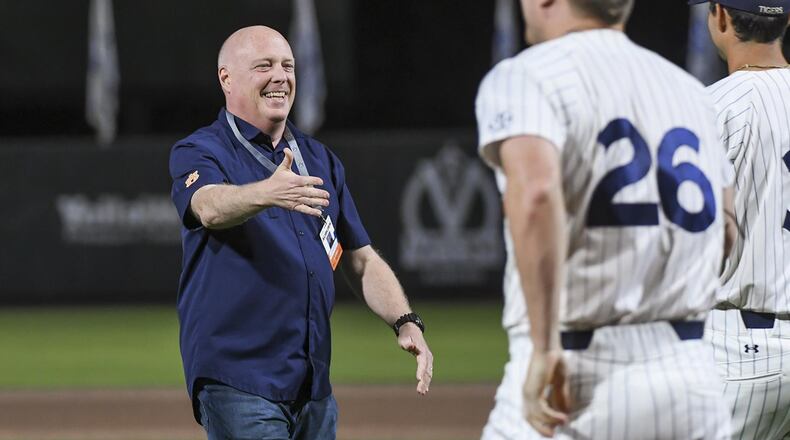 Rod Bramblett (left) served as Auburn’s lead announcer since 2003, and called Auburn baseball games for 27 seasons.
